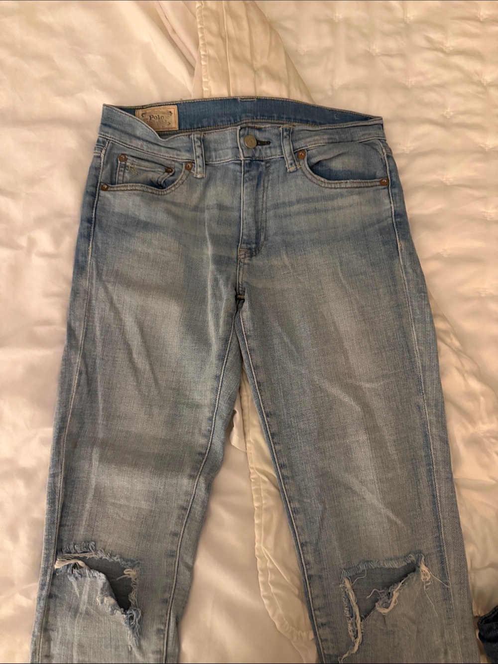 Polo by Ralph Lauren Light Wash Distressed Skinny Jeans